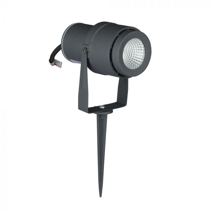 12W (720Lm) LED aialamp, pistikupesaga, alumiiniumist korpus, tumehall, V-TAC, IP65, roheline valgus