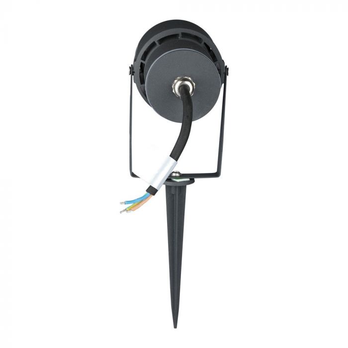 12W (720Lm) LED aialamp, pistikupesaga, alumiiniumist korpus, tumehall, V-TAC, IP65, roheline valgus
