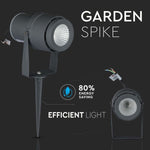 12W (720Lm) LED aialamp, pistikupesaga, alumiiniumist korpus, tumehall, V-TAC, IP65, roheline valgus