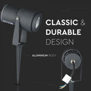 12W (720Lm) LED-trädgårdslampa, plug-in, aluminiumhölje, mörkgrå, V-TAC, IP65, grönt ljus