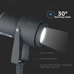 12W (720Lm) LED aialamp, pistikupesaga, alumiiniumist korpus, tumehall, V-TAC, IP65, roheline valgus