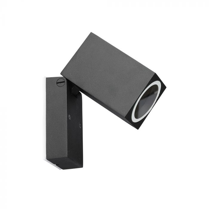V-TAC Fasādes lampas karkass ar 1xGU10LED spuldzi (spuldze nav iekļauta), tumši pelēks, regulējams leņķis, P44