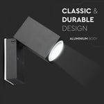 Рамка для фасадного светильника V-TAC с лампой 1xGU10LED (лампа в комплект не входит), темно-серый, регулируемый угол, P44