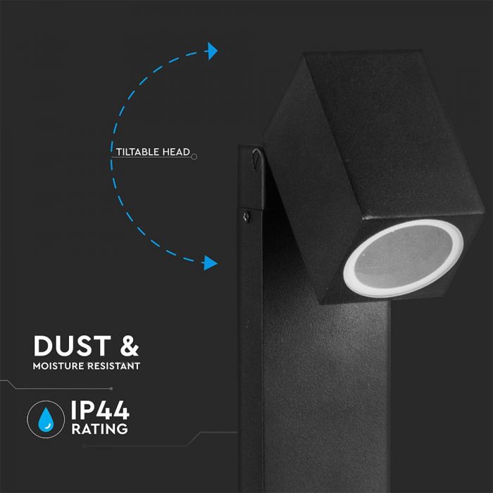 V-TAC Uz virsmas būvējams lampas karkass ar 1xGU10LED spuldzi (spuldze nav iekļauta), tumši pelēks, regulējams leņķis, P44