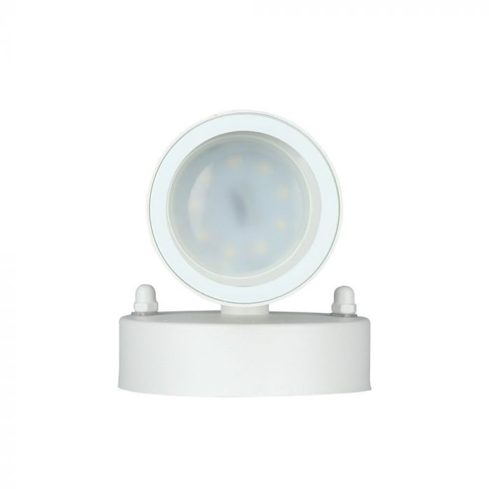 Facade lamp frame for GU10 bulb, 2-way, stainless steel, white, IP44, V-TAC