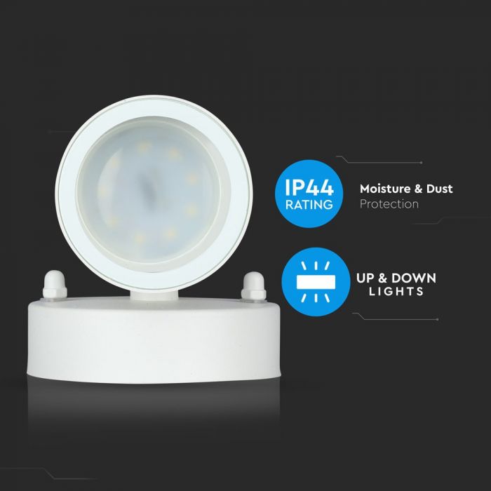 V-TAC Facade lampram med 2xGU10 LED-lampor (glödlampor ingår ej), vit, IP44