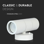 V-TAC Facade lampram med 2xGU10 LED-lampor (glödlampor ingår ej), vit, IP44