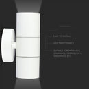 V-TAC Facade lampram med 2xGU10 LED-lampor (glödlampor ingår ej), vit, IP44
