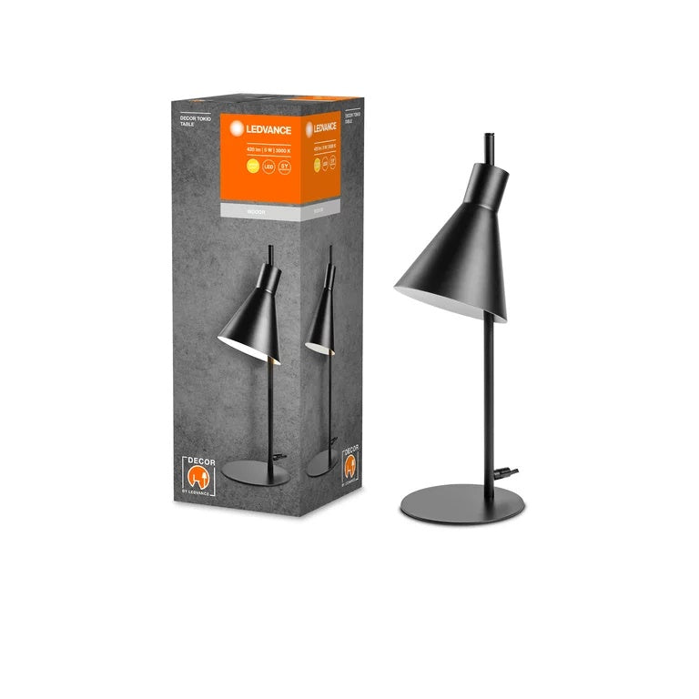 5W(260Lm) LEDVANCE DECOR TOKIO LED galda lampa, IP20, melna, metāla, silti balta gaisma 3000K