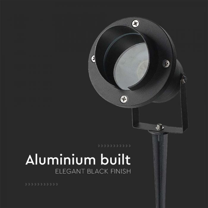 V-TAC Ground-mounted frame with 1xGU10 LED bulb (bulb not included), black, IP65