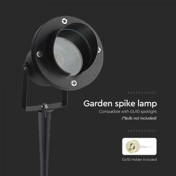 V-TAC maapealne raam 1xGU10 LED-pirniga (pirn ei kuulu komplekti), must, IP65