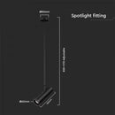 GU10 bulb frame/fixture, IP20, black, Ø60x220xh830-1170 mm IP20, V-TAC