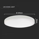 24W(2500Lm) LED dome luminaire, V-TAC, IP44, round, white, cool white 6500K