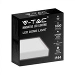 Купольный светодиодный светильник 24W(2400Lm), V-TAC, IP44, квадратный, белый, теплый белый свет 3000K