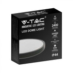 24W(2400Lm) LED dome light, V-TAC, IP44, round, black, cold white light 6500K