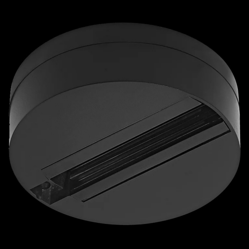 Base for LED track lights, round, black, IP20