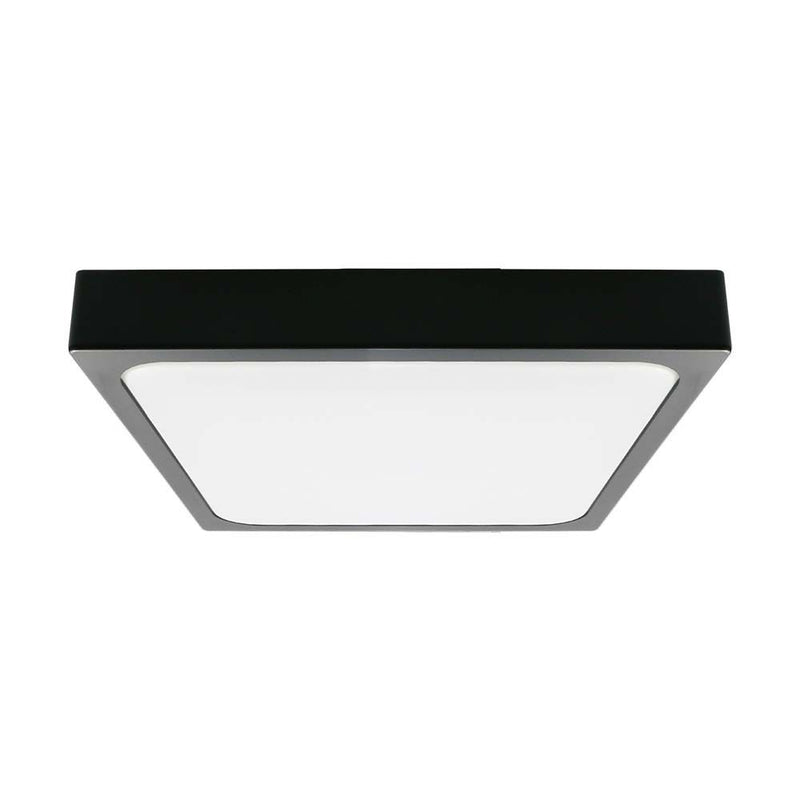 24W(2400Lm) LED kupolveida gaismeklis, V-TAC, IP44, kvadrāta, melns, auksti balta gaisma 6500K