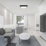 30W(3000Lm) LED kupolveida gaismeklis, V-TAC, IP44, kvadrāta, melns, neitrāli balta gaisma 4000K