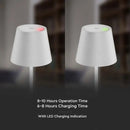 2W(200Lm) LED table lamp with 4400mA battery, 5V, 1A-2A, IP54, dimmable, touch-sensitive switch, white, warm white light 3000K