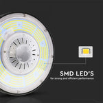 100W(18500Lm) 1-10V VTAC LED lagerarmatur, svart, dimbar, IP65, Meanwell strömförsörjning, dimbar, 5 års garanti, neutralvit 4000K