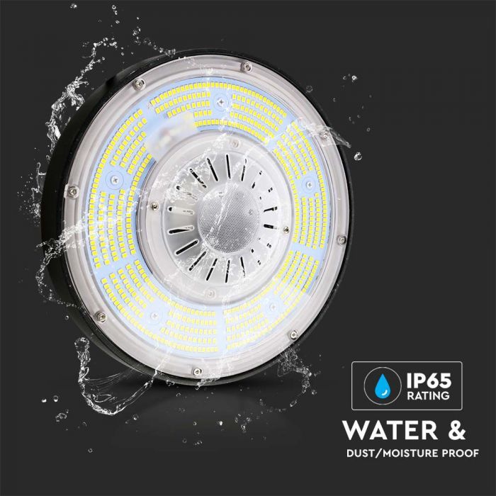 200W(37000Lm) VTAC LED lagerarmatur, svart, IP65, Meanwell nätaggregat, dimbar, 5 års garanti, neutralvit 4000K