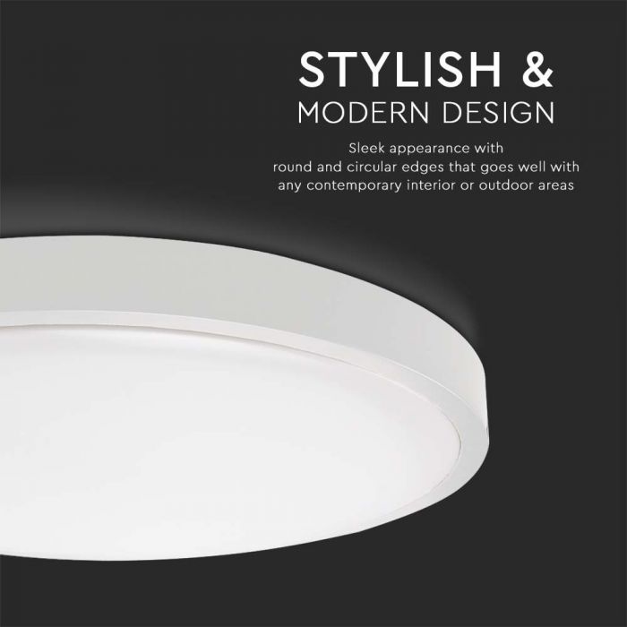 30W(3000Lm) LED kuppelvalgusti mikrolaineanduriga, V-TAC, IP44, ümmargune, valge, neutraalne valge valgus 4000K