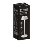 2W(200Lm) LED-bordslampa, V-TAC, IP20, vit, varmvitt ljus 3000K