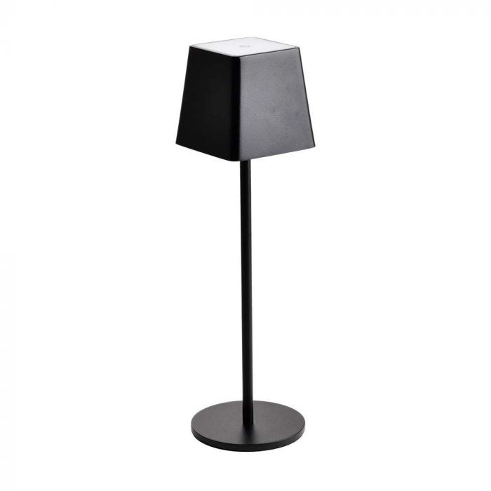 2W(200Lm) LED-bordslampa, V-TAC, IP54, dimbar, svart, varmvitt ljus 3000K