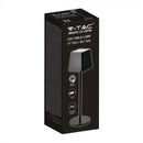 2W(200Lm) LED Galda lampa, V-TAC, IP54, dimmējama, melna, silti balta gaisma 3000K