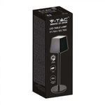2W(200Lm) LED-bordslampa, V-TAC, IP54, dimbar, svart, varmvitt ljus 3000K