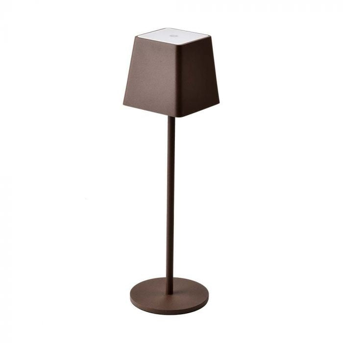 2W(200Lm) LED Galda lampa, V-TAC, IP54, dimmējama, brūna, silti balta gaisma 3000K