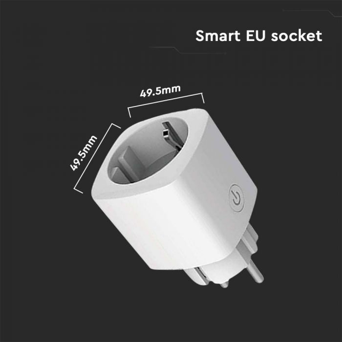Розетка WIFI (совместима с AMAZON ALEXA и GOOGLE HOME), MAX3680W, V-TAC