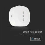 SMART rozete, saderīga ar AMAZON ALEXA&GOOGLE HOME, V-TAC, balta, IP20