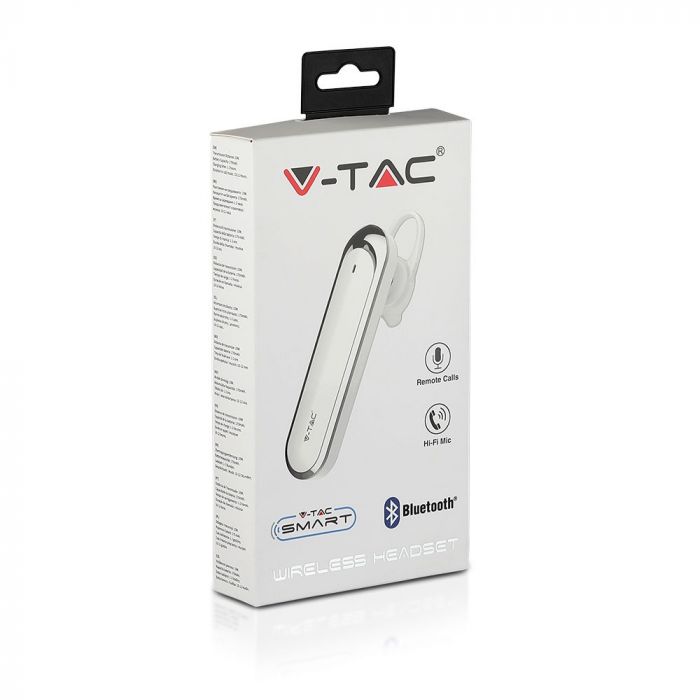 Гарнитура V-TAC BLUETOOTH 170 мАч белый