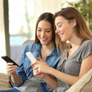 55 mAh V-TAC BLUETOOTH austiņas baltas, iebūvēts mikrofons brīvroku zvaniem