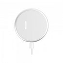 V-TAC SMART bezvadu lādētājs, apaļš, balts, ietver 5.0A ātru uzlādes kabeli