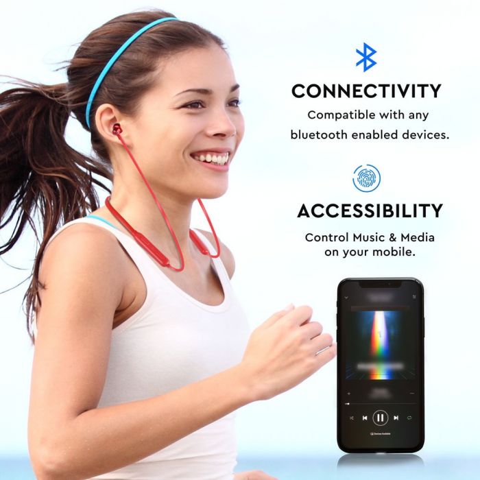 500 mAh V-TAC BLUETOOTH headphones, red