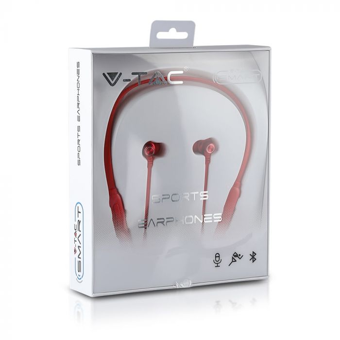 500 mAh V-TAC BLUETOOTH headphones, red