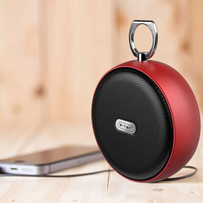 Portable BLUETOOTH speaker with micro USB cable, DC 5V/1.0A, TWS function, 800mah battery, red, V-TAC
