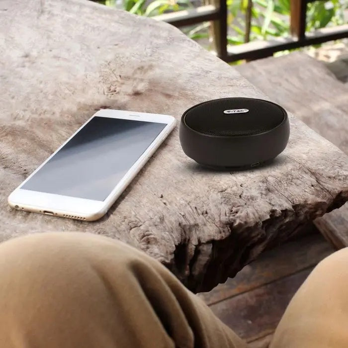 Portable BLUETOOTH speaker with micro USB cable, DC 5V/1.0A, TWS function, 800mah battery, black, V-TAC
