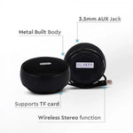 Portatīvs BLUETOOTH skaļrunis ar micro USB vadu, DC 5V/1.0A, TWS funkcija, 800mah baterija, melns, V-TAC