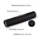 Portatīvais BLUETOOTH skaļrunis ar pieskāriena pogu AUX/USB un TF slots, TWS, 3.7V 1200mah akumulators, V-TAC