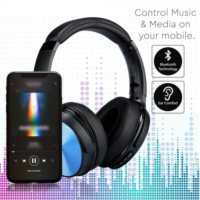 500mah V-TAC BLUETOOTH headphones, blue