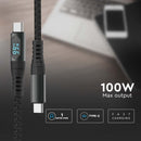 V-TAC USB C tipa kabelis, 1m, 5A Max, melns