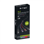 V-TAC 4IN1 charging cable: USB to Type C, USB to Micro and 2 USB to Lightning