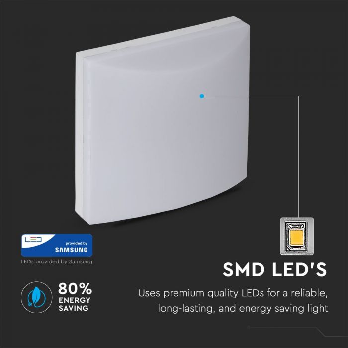 10W(800Lm) LED-esitulestik valgusanduriga, V-TAC SAMSUNG CHIP, IP54, soe valge valgus 3000K