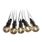 12m pikk päikesepaneeliga LED-valguspael (1,12W) koos 10 LED 0,5W G50 pirniga, IP44, 3000K.