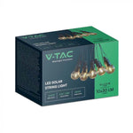 12m pikk päikesepaneeliga LED-valguspael (1,12W) koos 10 LED 0,5W G50 pirniga, IP44, 3000K.