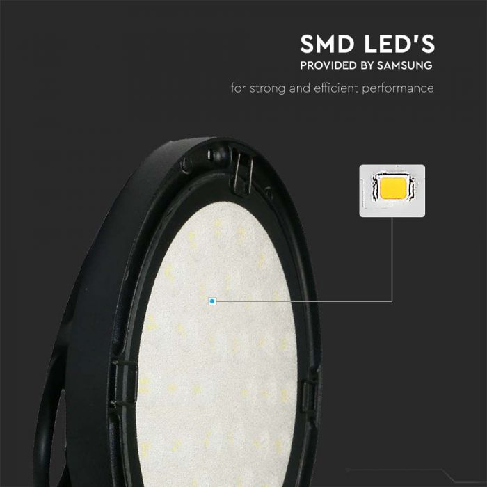 150W(15300Lm) 120Lm/W LED warehouse light, IP65, IK05, black, cold white light 6500K