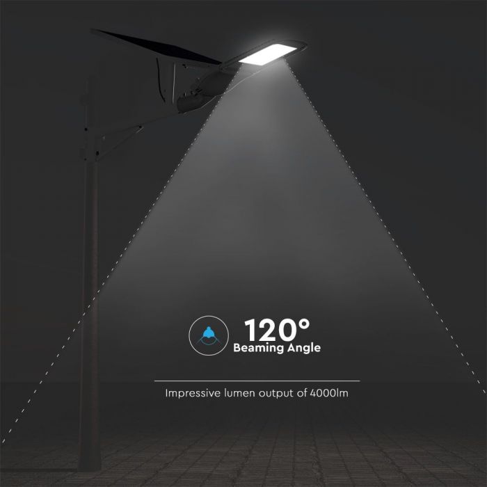 300W (3000Lm) LED Solar Street Light, V-TAC SAMSUNG, IP65, DC: 9V, valge, jaheda valge valgus 6000K